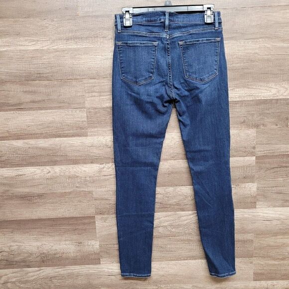Frame Le Skinny De Jeanne Blue Dublin Wash Womens Size 26 Stretch Denim Casual - Picture 3 of 16